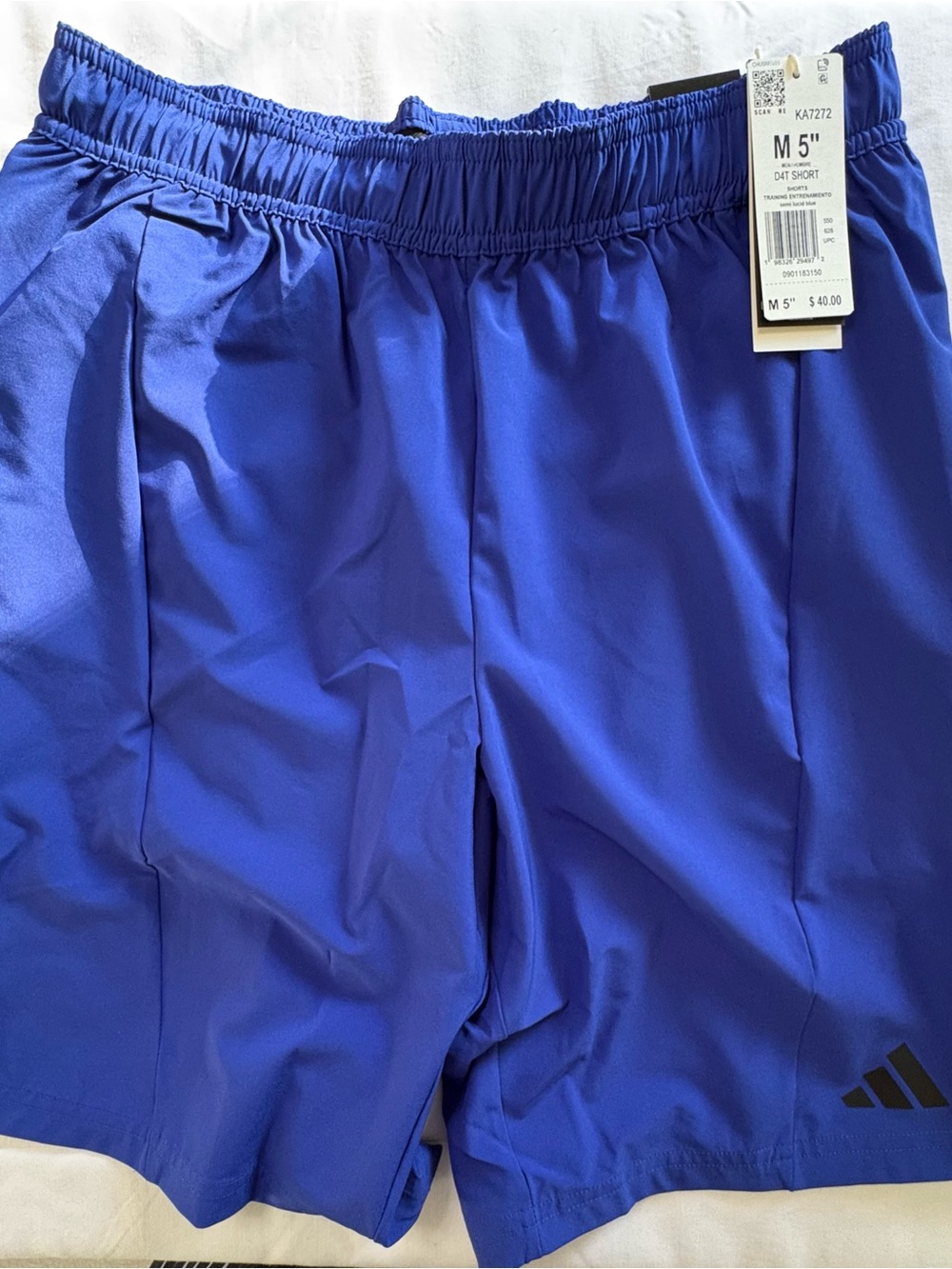 NWT-Adidas D4T workout shorts Medium/Semi Licid blue